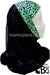 Black and Green Scales on White Base with Black Wrap - Kuwaiti Scarf