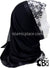 Butterfly Fireworks in Black on White Base with Black Wrap - Kuwaiti Scarf