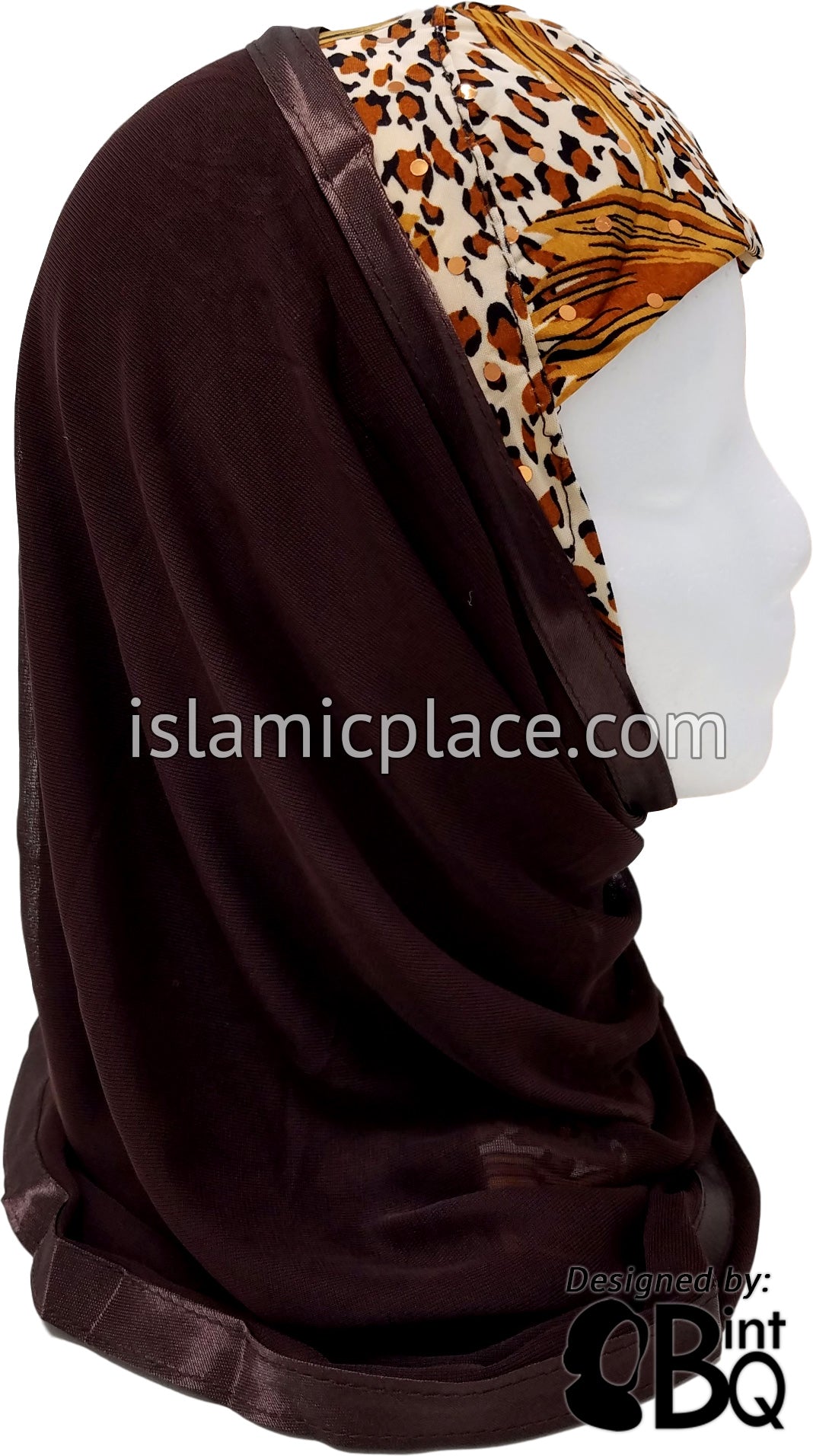 Brown and Black Leopard Print with Brown and Tan Claw Marks with Brown Wrap - Kuwaiti Scarf