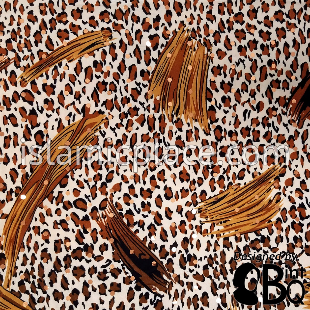 Brown and Black Leopard Print with Brown and Tan Claw Marks with Brown Wrap - Kuwaiti Scarf