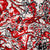 Red and Black Abstract Design on White Base with Red Wrap - Kuwaiti Scarf