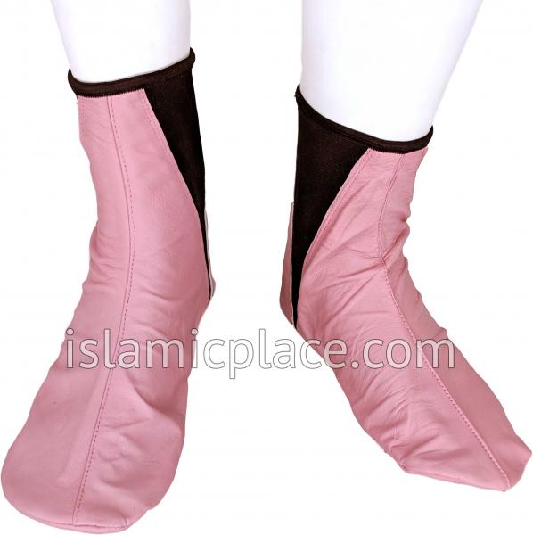 Pink - Elastic Slip-on Khuff Leather socks