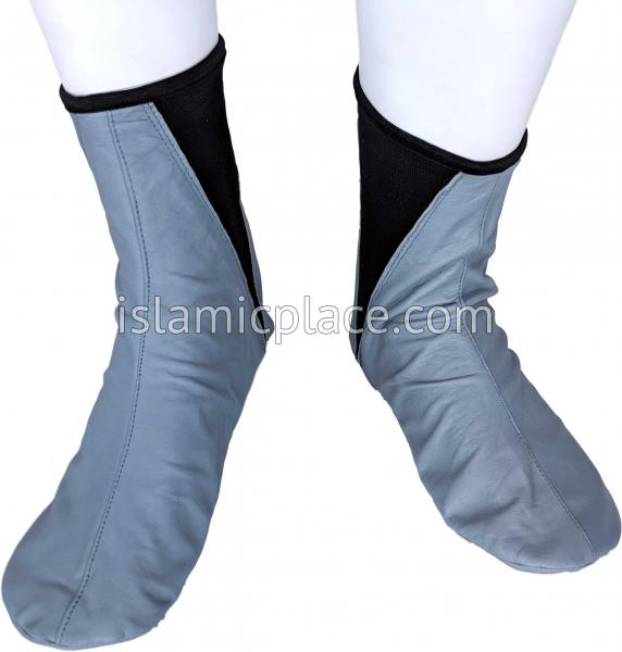 Silver Gray - Elastic Slip-on Khuff Leather socks