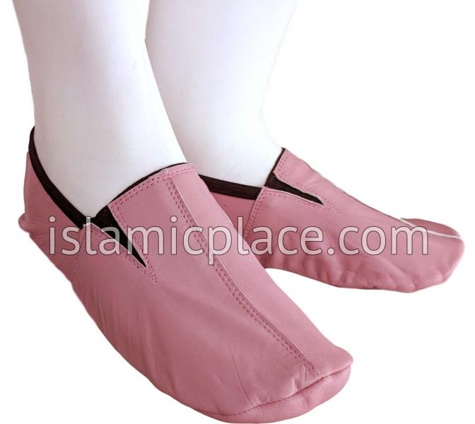 Pink - Ankle Low-cut Khuff Leather socks - The Islamic Place