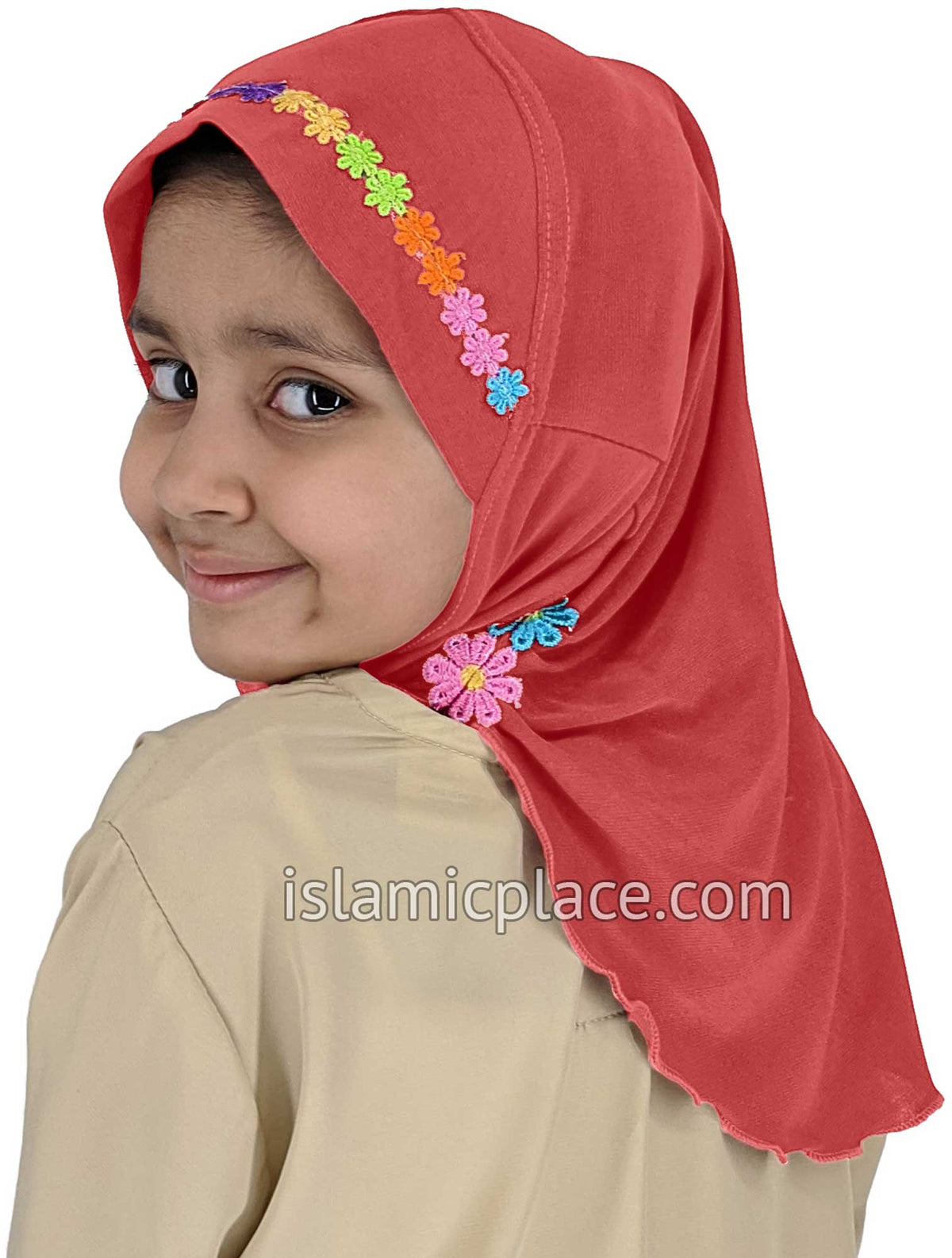 Brink Pink - Lace Daisy Flowers Hijab Al-Amira - Girl size (1-piece)