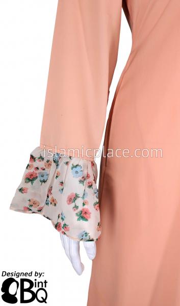 Peach - Rafika Ruffle Style Vibrant Abaya by BintQ - S13