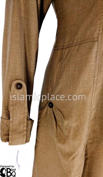 Amber Olive - Qudsiyah Urban Abaya with cute pockets - BQ304