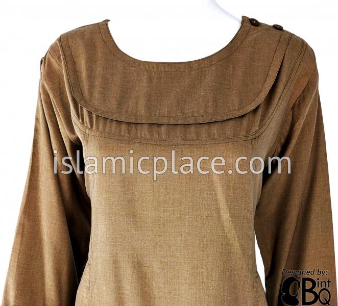 Amber Olive - Qudsiyah Urban Abaya with cute pockets - BQ304