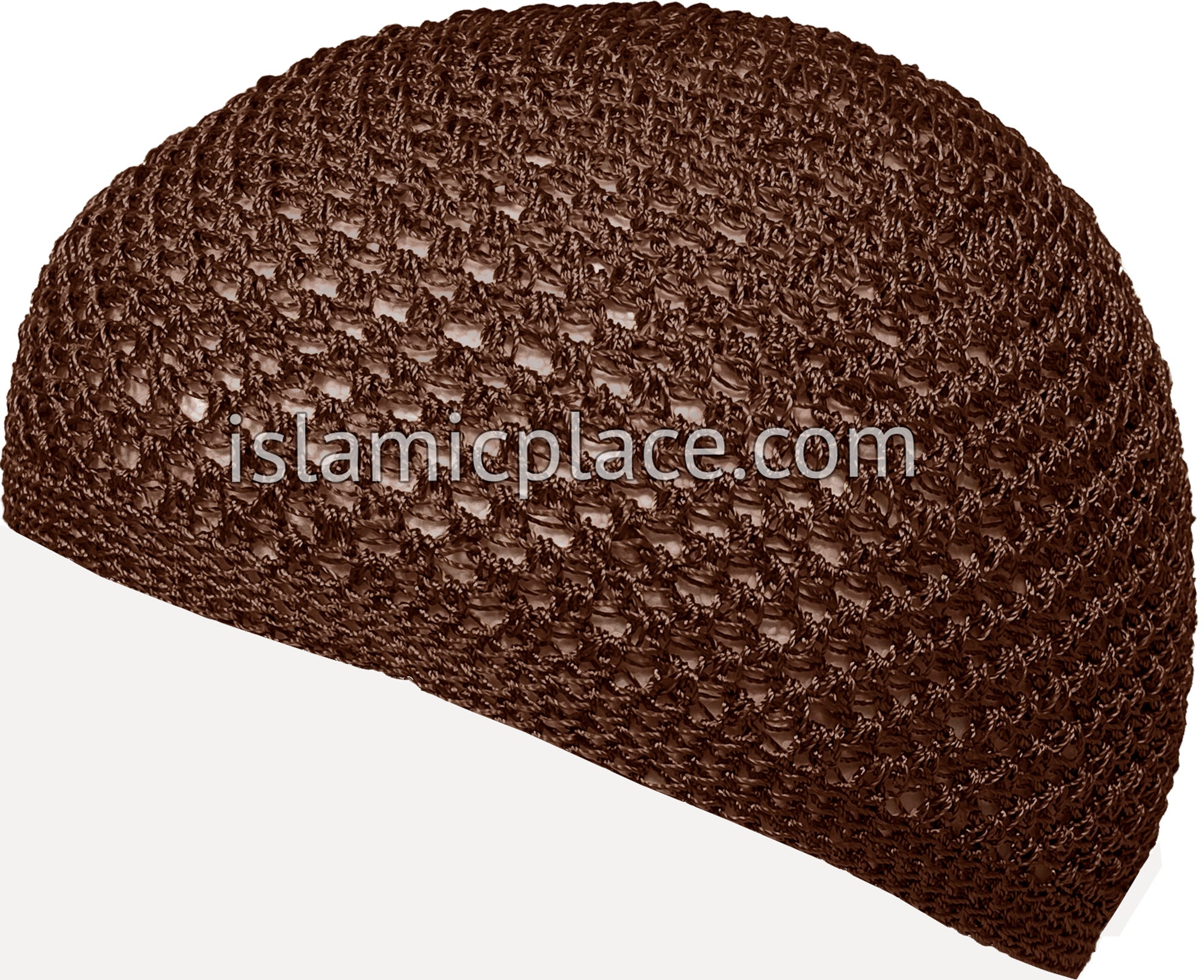 Brown - Nylon Knitted Solid Kufi