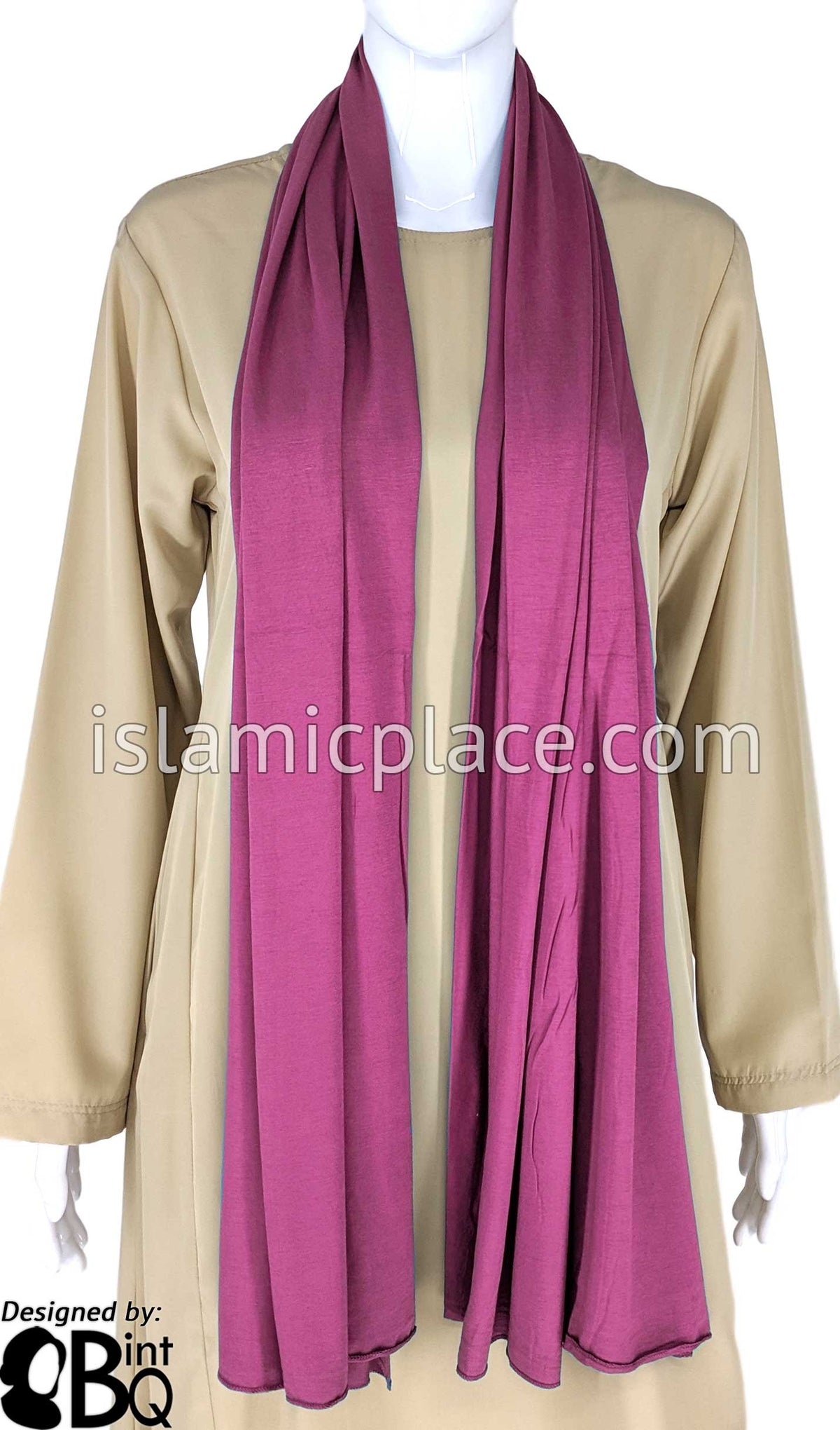 Concord Grape Plain - Jamila Jersey Shayla Long Rectangle Hijab 30"x70"