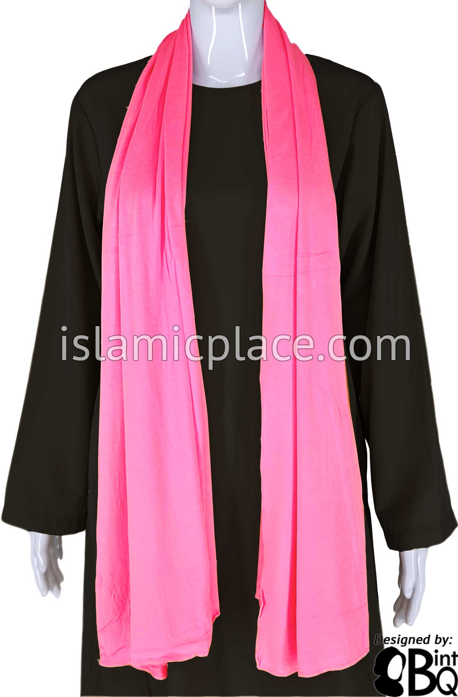 Bubble Gum Pink Plain - Jamila Jersey Shayla Long Rectangle Hijab 30"x70"