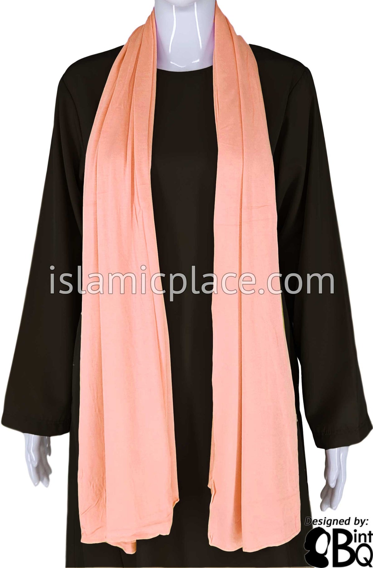 Peach Plain - Jamila Jersey Shayla Long Rectangle Hijab 30"x70"