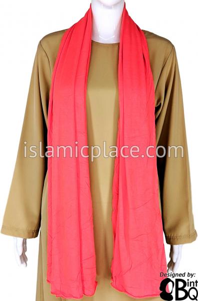 Coral Plain - Jamila Jersey Shayla Long Rectangle Hijab 30"x70"