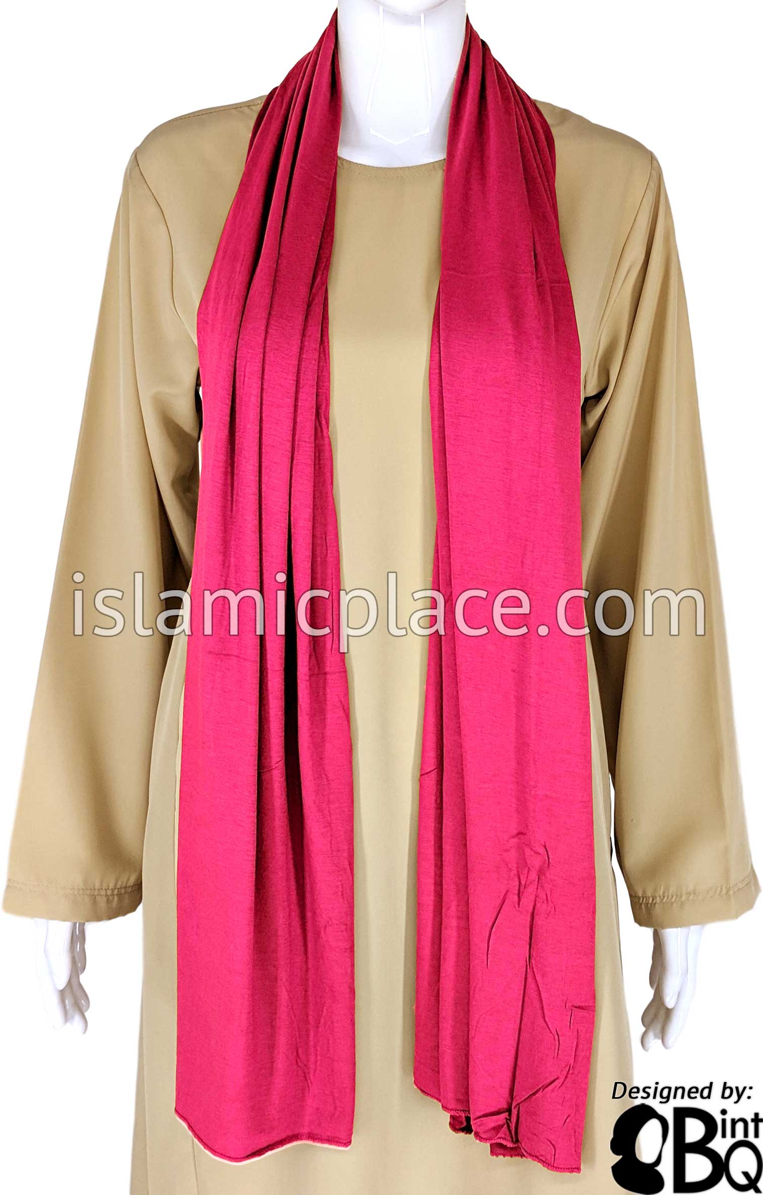Neon Pink Plain - Jamila Jersey Shayla Long Rectangle Hijab 30"x70"