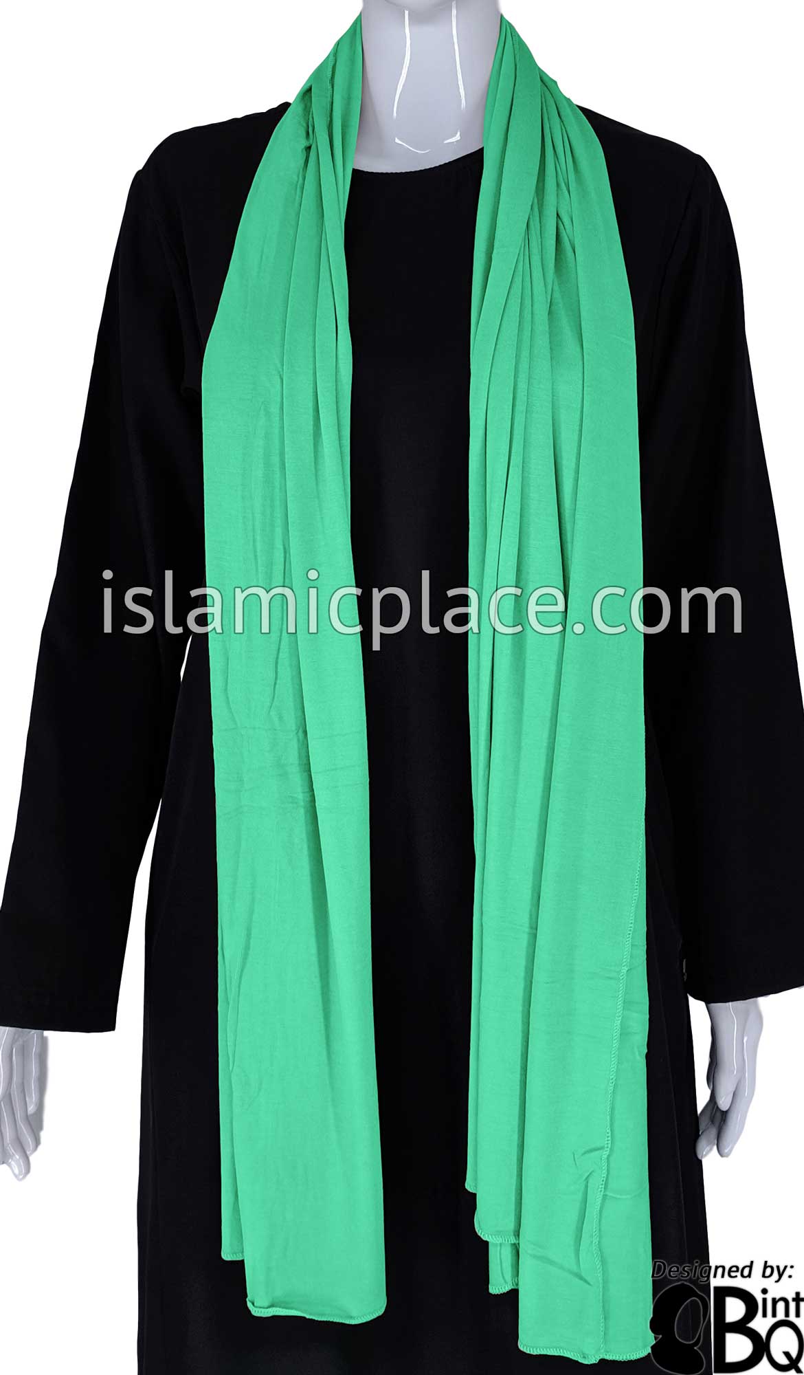 Ocean Green Plain - Jamila Jersey Shayla Long Rectangle Hijab 30"x70"