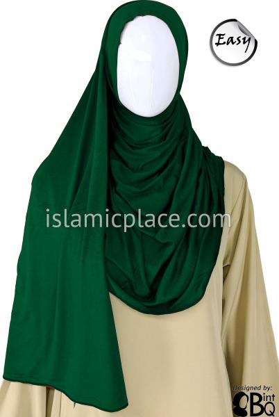 Hunter Green Plain - Easy Aisha Jersey Shayla Long Rectangle Hijab 30"x70"