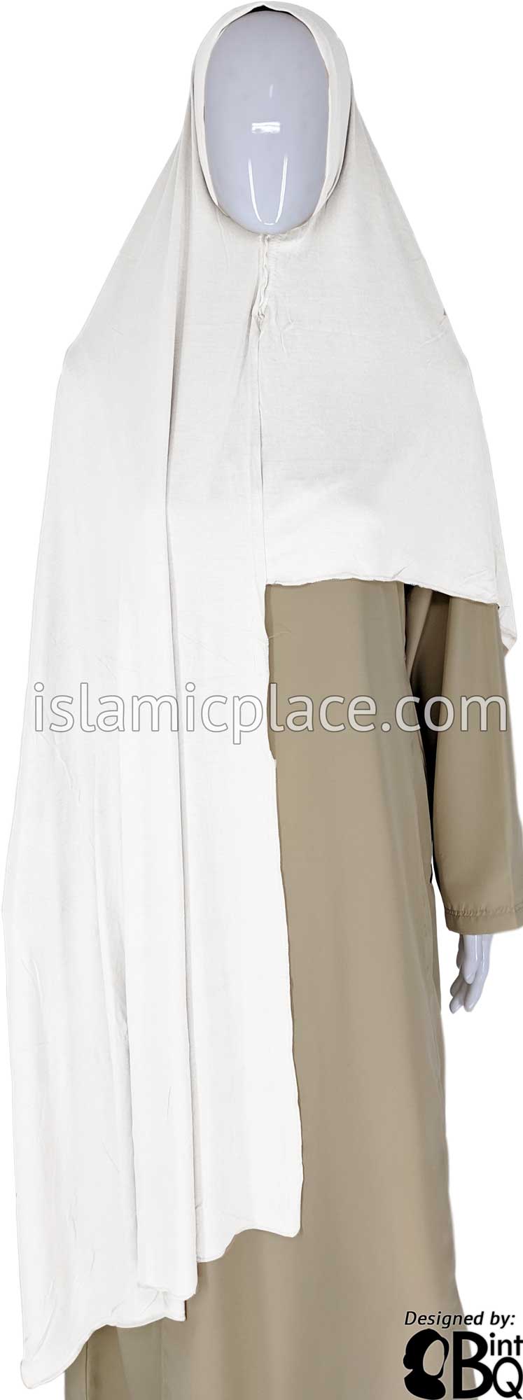 Off White Plain - Easy Aisha Jersey Shayla Long Rectangle Hijab 30"x70"