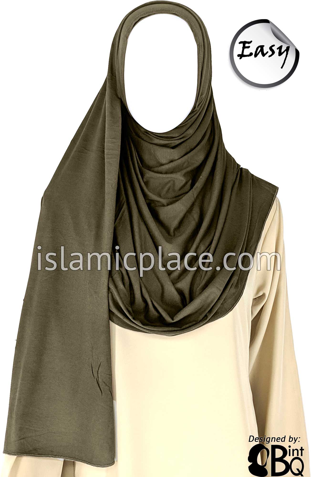 Taupe Plain - Easy Aisha Jersey Shayla Long Rectangle Hijab 30"x70"
