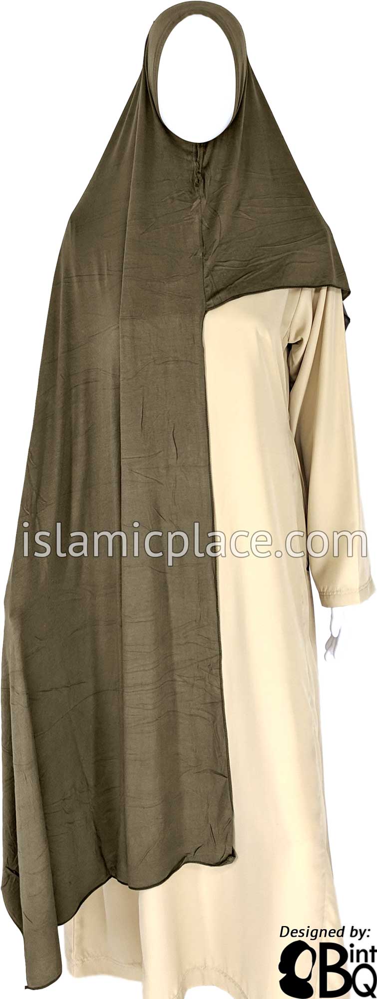 Taupe Plain - Easy Aisha Jersey Shayla Long Rectangle Hijab 30"x70"