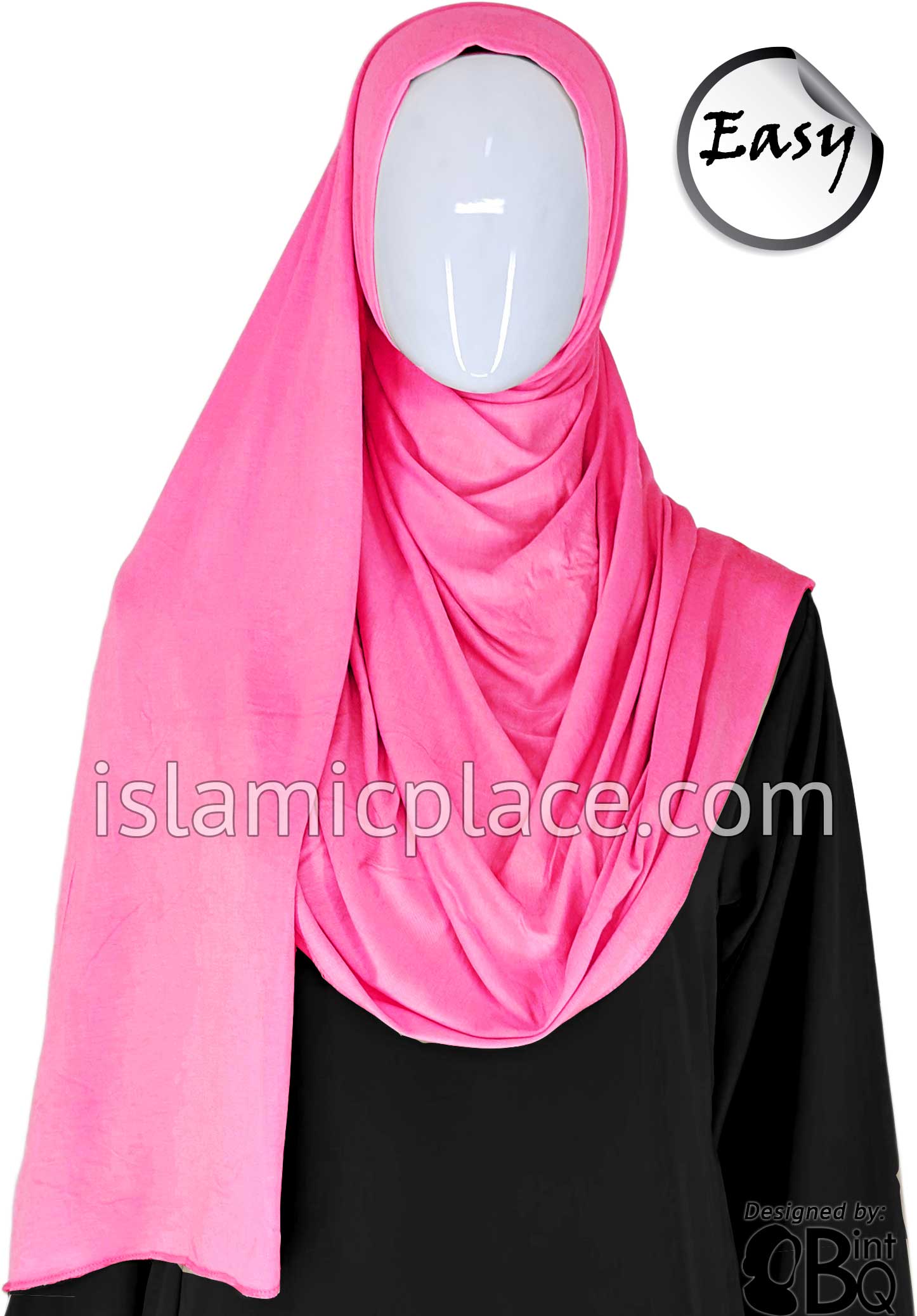 Bubble Gum Pink Plain - Easy Aisha Jersey Shayla Long Rectangle Hijab 30"x70"