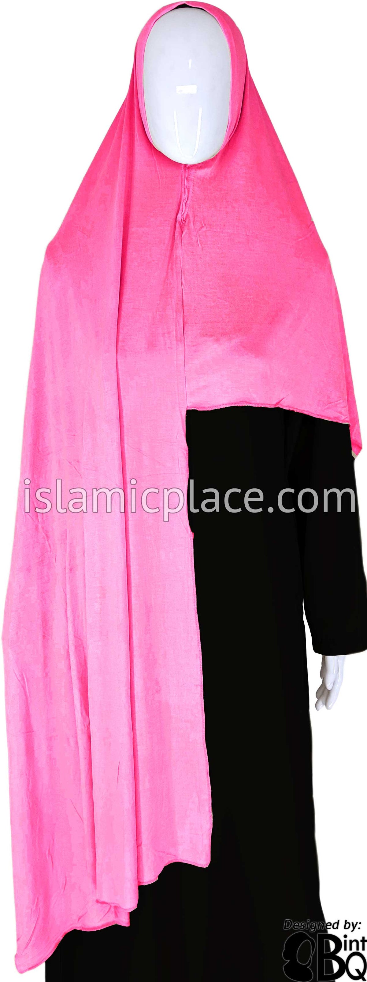 Bubble Gum Pink Plain - Easy Aisha Jersey Shayla Long Rectangle Hijab 30"x70"