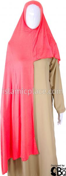Coral Plain - Easy Aisha Jersey Shayla Long Rectangle Hijab 30"x70"