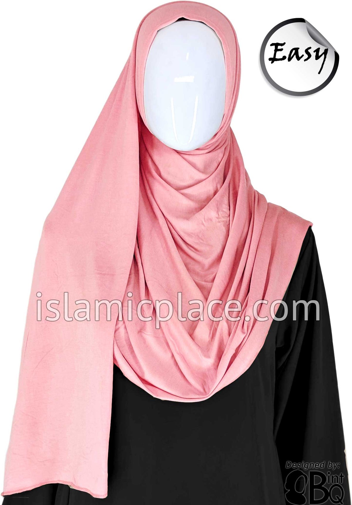 Pale Pink Plain - Easy Aisha Jersey Shayla Long Rectangle Hijab 30&quot;x70&quot;