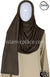 Dark Brown Plain - Easy Aisha Jersey Shayla Long Rectangle Hijab 30"x70"