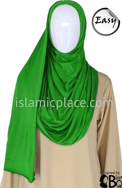 Emerald Green Plain - Easy Aisha Jersey Shayla Long Rectangle Hijab 30"x70"