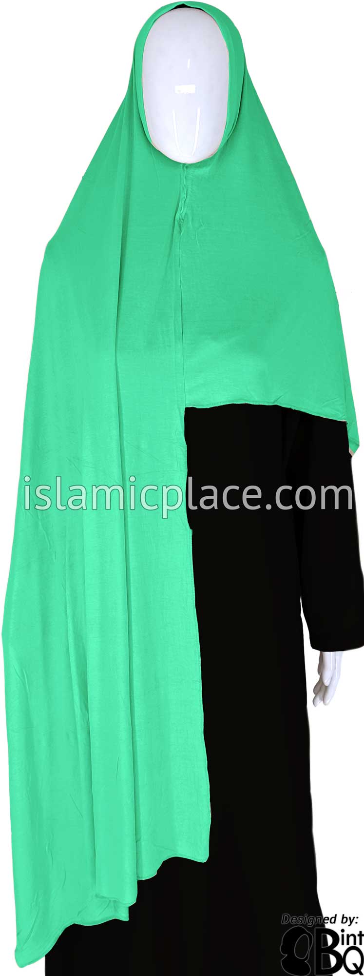 Ocean Green Plain - Easy Aisha Jersey Shayla Long Rectangle Hijab 30"x70"