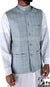 Steel Blue - Waheed Windowpane Waistcoat Vest by Ibn Ameen