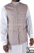 Light Brown with Blue - Waheed Windowpane Waistcoat Vest by Ibn Ameen