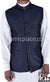 Navy Blue - Jalil Chalk Stripe Waistcoat Vest by Ibn Ameen