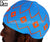 Electric Blue and Orange - Elastic Knitted Daud Designer Kufi
