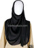 Black - Plain Georgette Shayla Long Rectangle Hijab 30"x70"