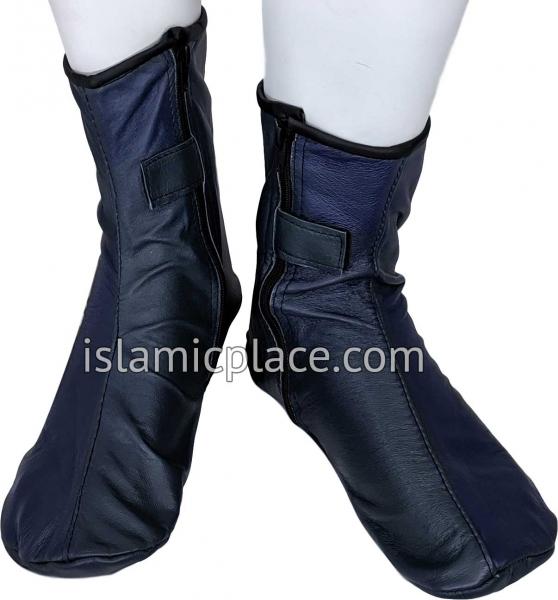 Blue Blend - Zip-up Khuff Leather socks