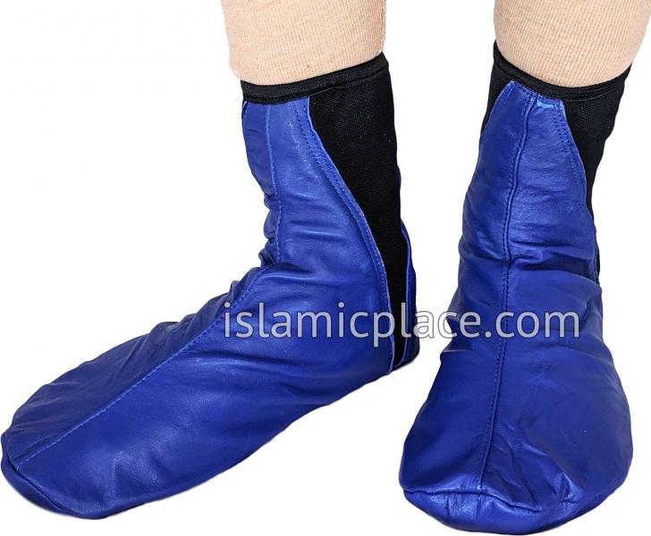 Royal Blue - Elastic Slip-on Khuff Leather socks