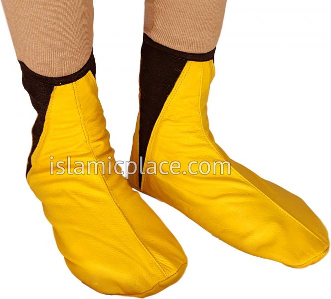 Golden Sand - Elastic Slip-on Khuff Leather socks