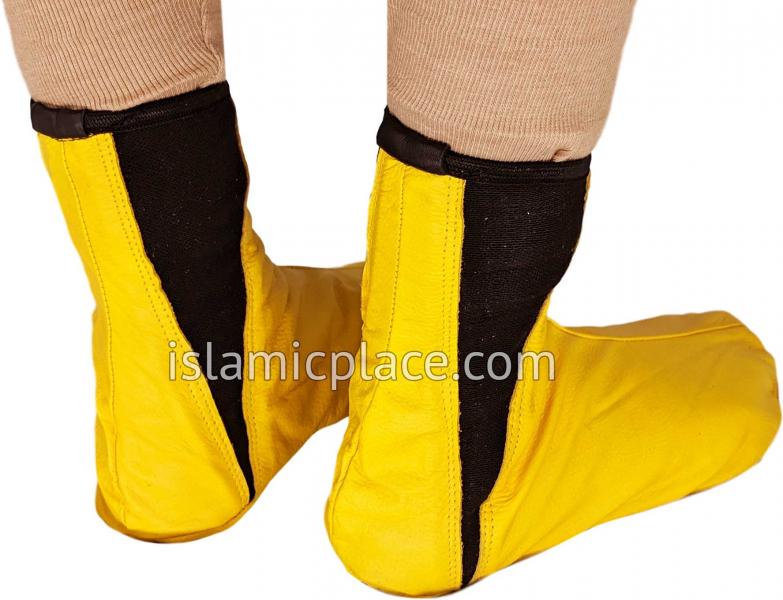 Golden Sand - Elastic Slip-on Khuff Leather socks