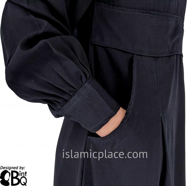 Black - Azeeza Pocket Style Abaya by BintQ - BQ277