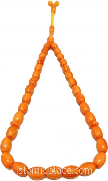 Pumpkin Marble - Abdul Malik Tasbih Prayer Beads with 33 Beads