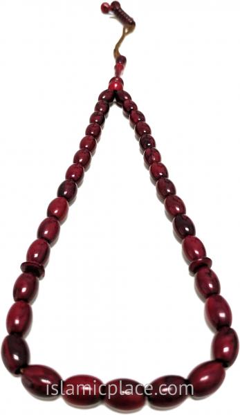 Dark Cherry - Abdul Malik Tasbih Prayer Beads with 33 Beads