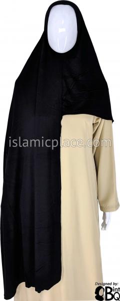 Black Plain - Easy Aisha Jersey Shayla Long Rectangle Hijab 30"x70"