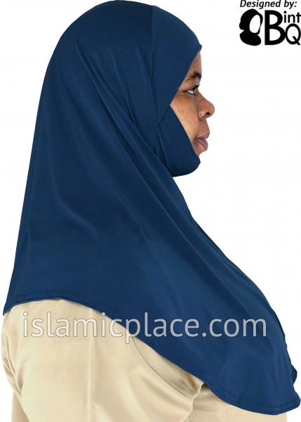 Denim Blue - Plain Teen to Adult (Large) Hijab Al-Amira with Built-in Niqab