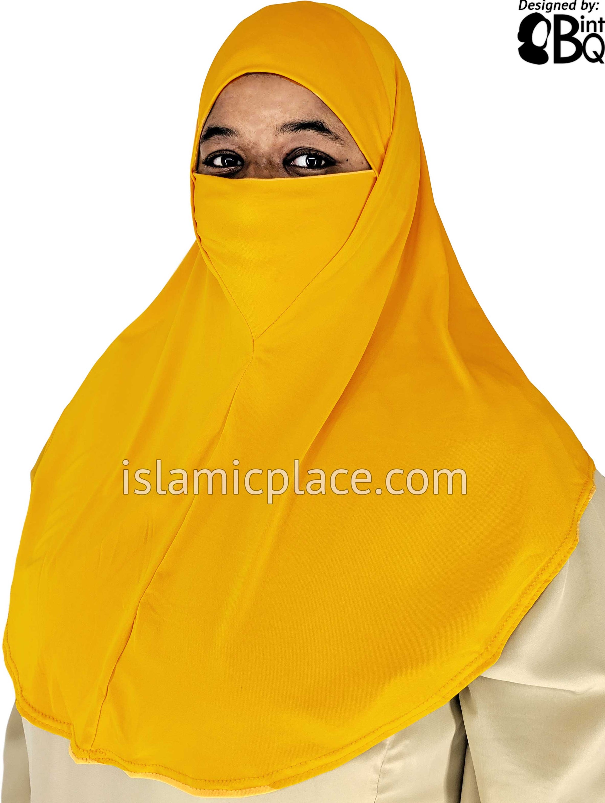 Golden Sand - Plain Teen to Adult (Large) Hijab Al-Amira with Built-in Niqab