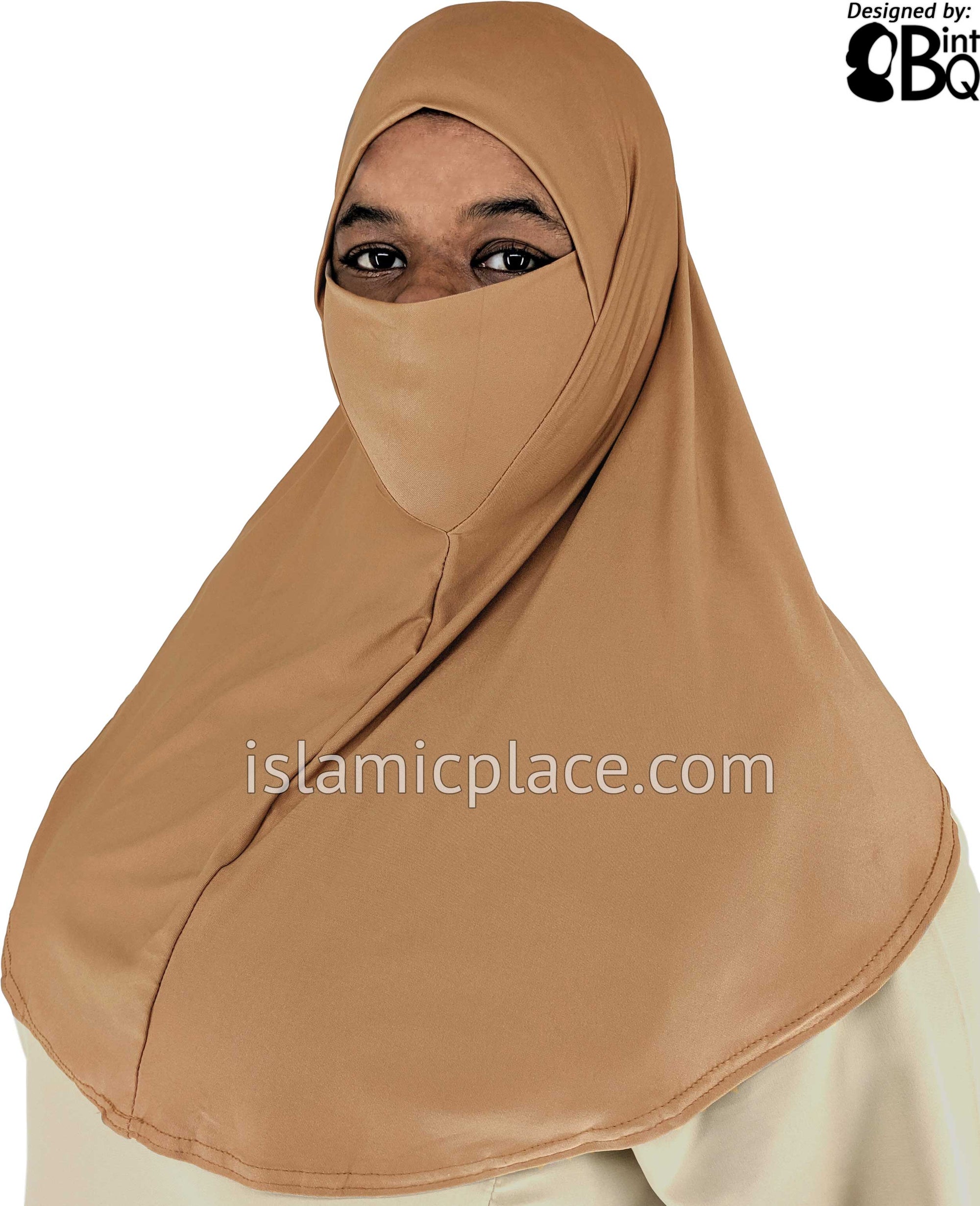 Oyster - Plain Teen to Adult (Large) Hijab Al-Amira with Built-in Niqab