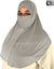 Slate Gray - Plain Teen to Adult (Large) Hijab Al-Amira with Built-in Niqab