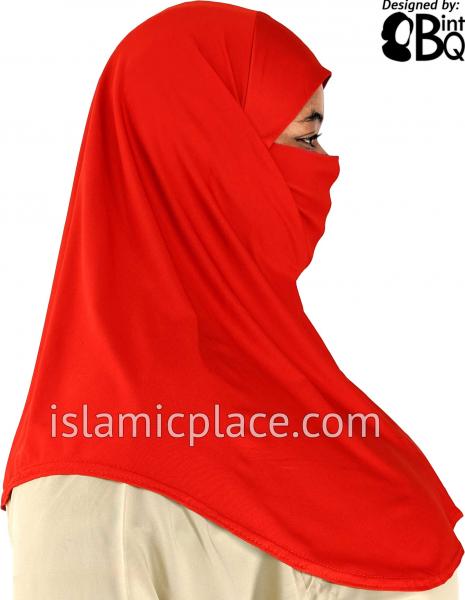 Rust - Plain Teen to Adult (Large) Hijab Al-Amira with Built-in Niqab