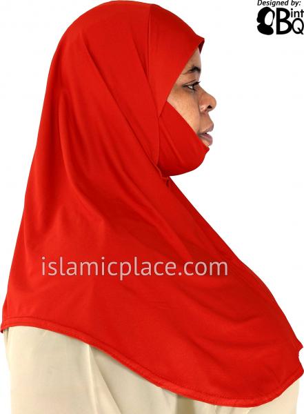 Rust - Plain Teen to Adult (Large) Hijab Al-Amira with Built-in Niqab