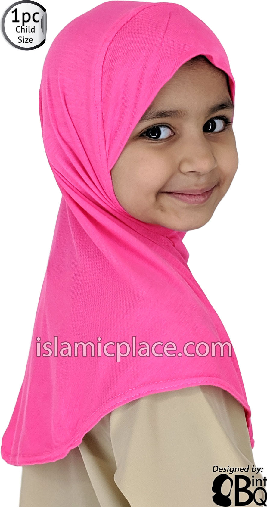 Bubble Gum Pink - Plain Girl size (1-piece) Hijab Al-Amira